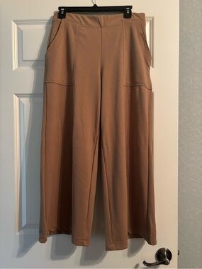 Max Studio Wide Leg Knit Pants in Camel